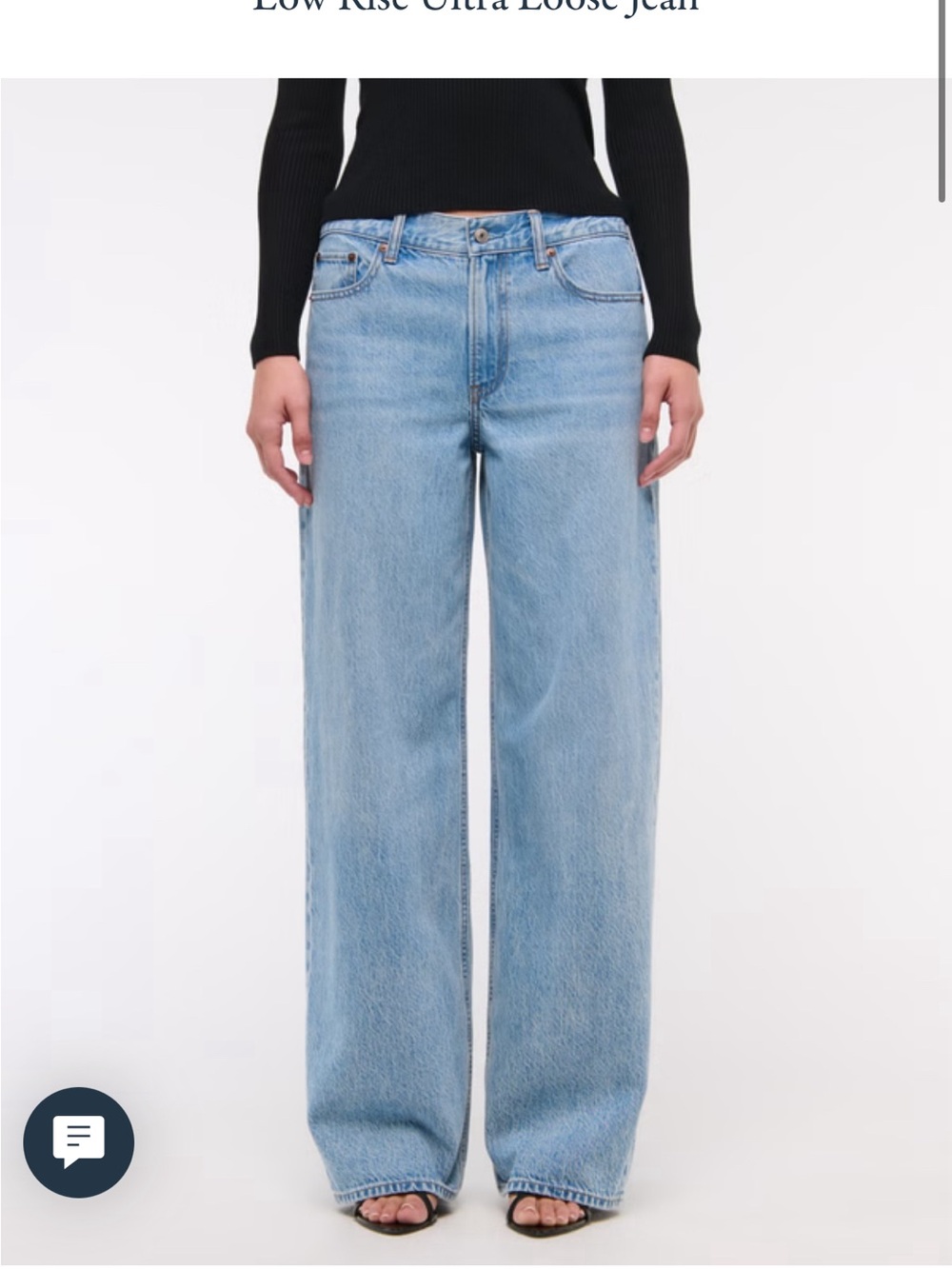Abercrombie & Fitch Light Blue Wide Leg Low Rise Jeans